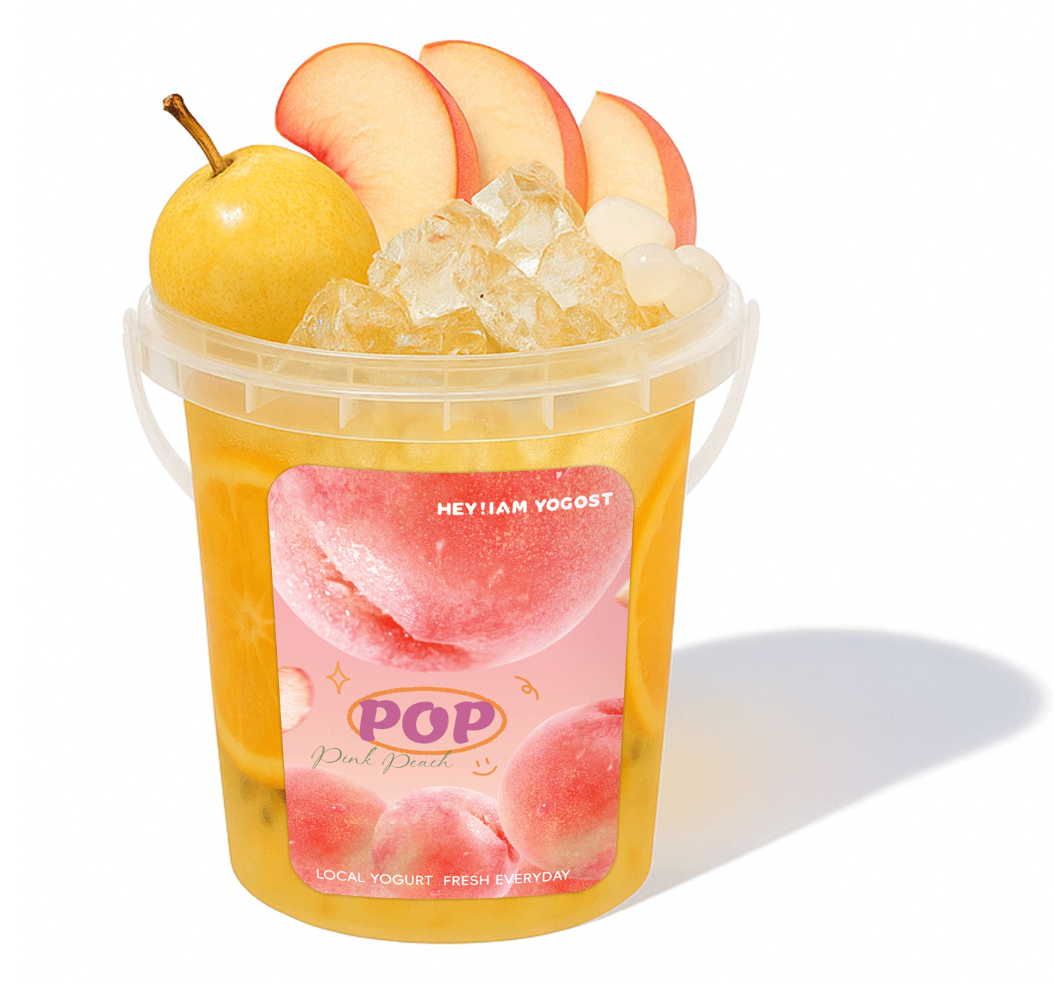 Peach sticker mockup
